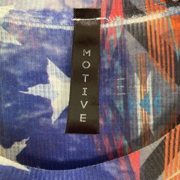 Motive Western Americana Tribal Aztec 4th Of July Cropped Sleeveless Top Small - Picture 6 of 12